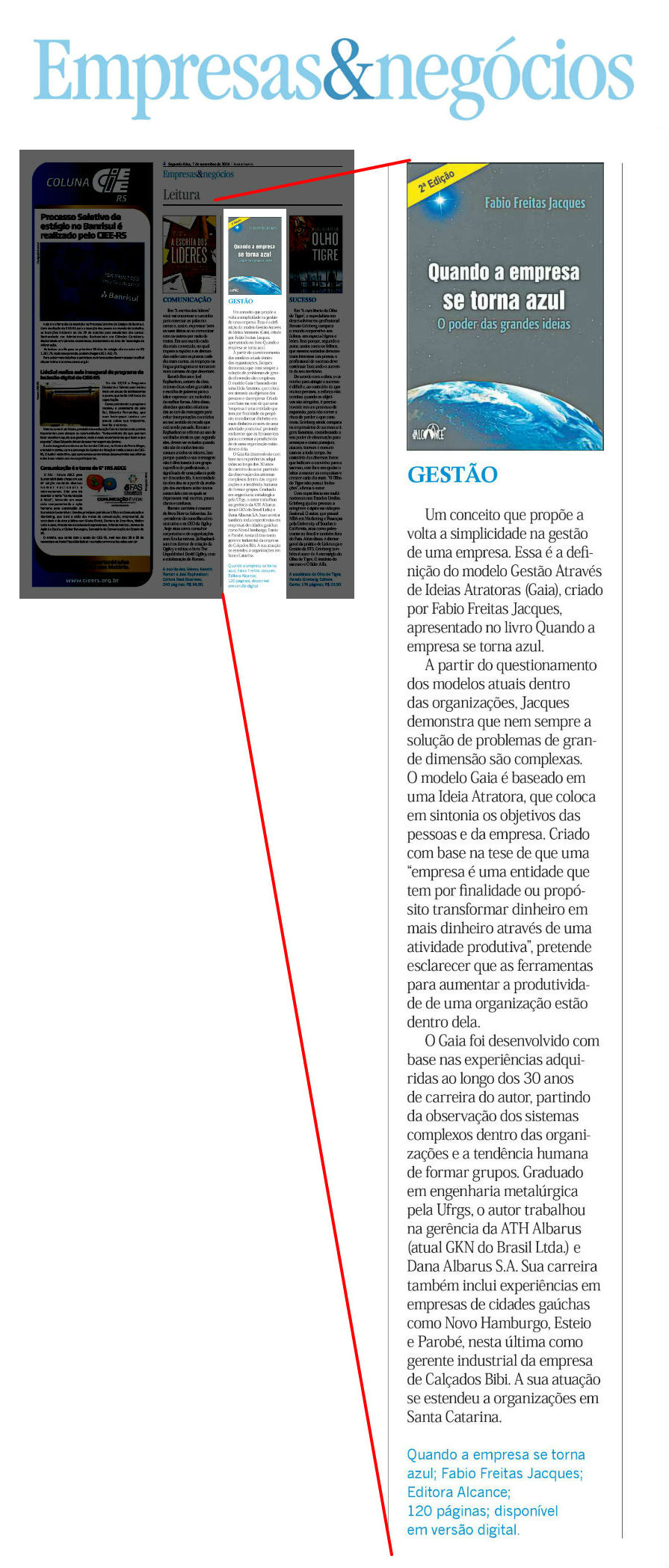 Livro do modelo GAIA é destaque no Jornal do Comércio